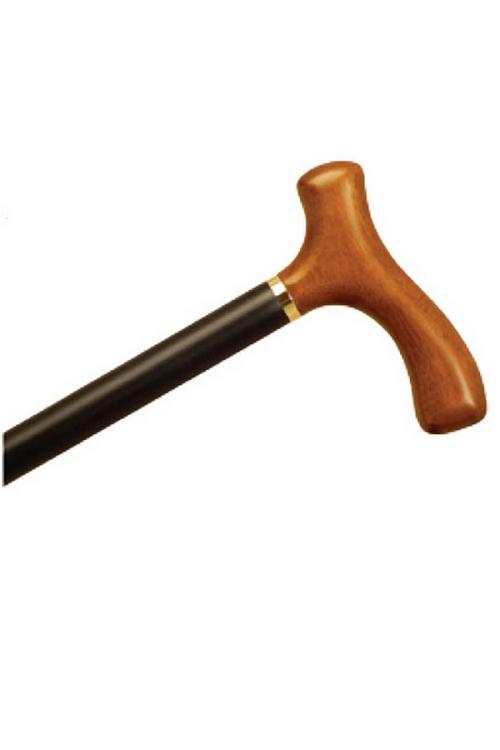 Fritz Handle Wood Cane - Natural Stain Handle, Black Shaft